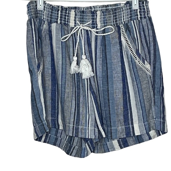 Briggs Striped Linen Blend Shorts Sz Med - Picture 1 of 5